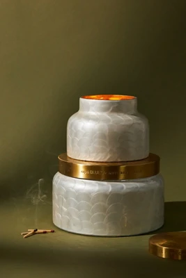 Bougie Capiz Capri Blue Volcano en pot