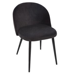 Chaise 'Nael' noire en velours