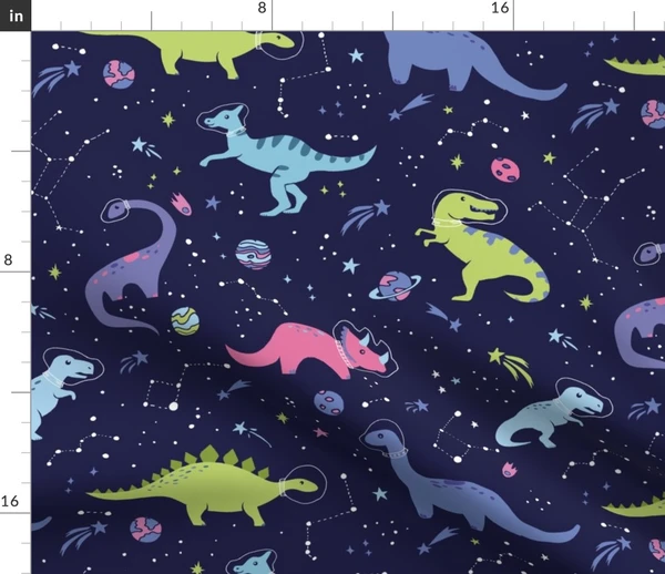Space Dinosaurs Fabric | Spoonflower