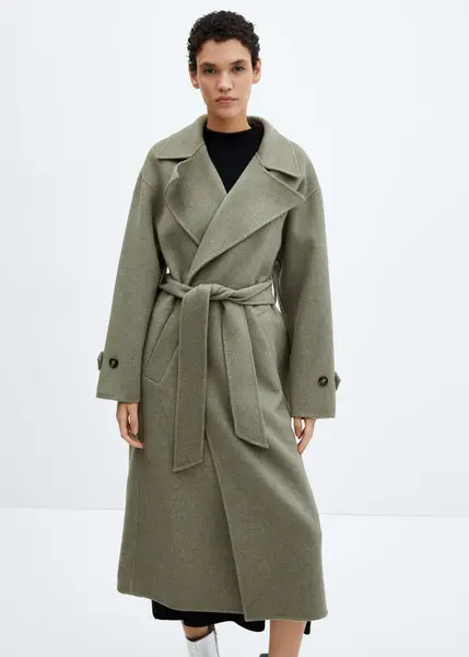 Manteau laine ceinture - Femme | Mango France