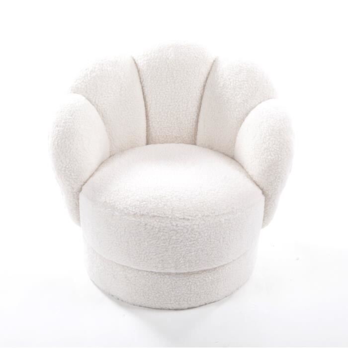 Fauteuil club enfant - Tissu blanc - Bois pin mass