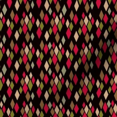 Clown outfit rhombuses red and olive Fabric | Spoonflower