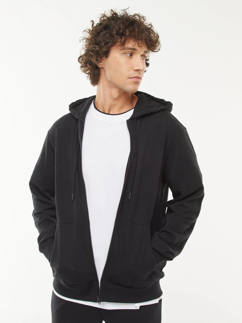 Sweat en molleton zippé à capuche