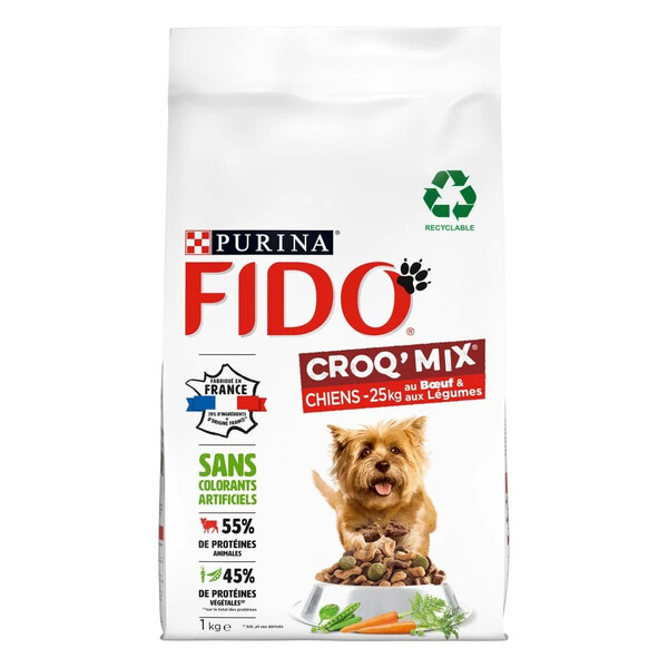FIDO Croq Mix Chien <25kg Bœuf et Légumes