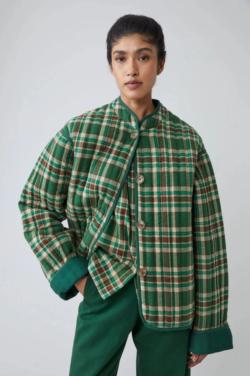 Veste Marilyn N°814 Checks Oxford Green
