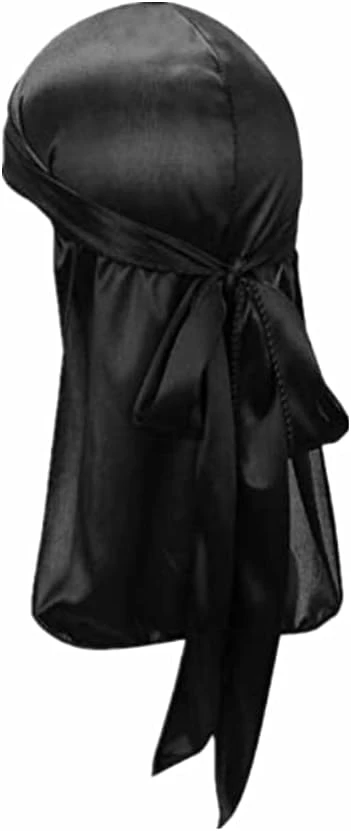 Bandana respirant à séchage rapide, Foulard Satin cheveux nuit, en tissu soyeux pour homme, noir, de tête ondulées soyeux pour homme