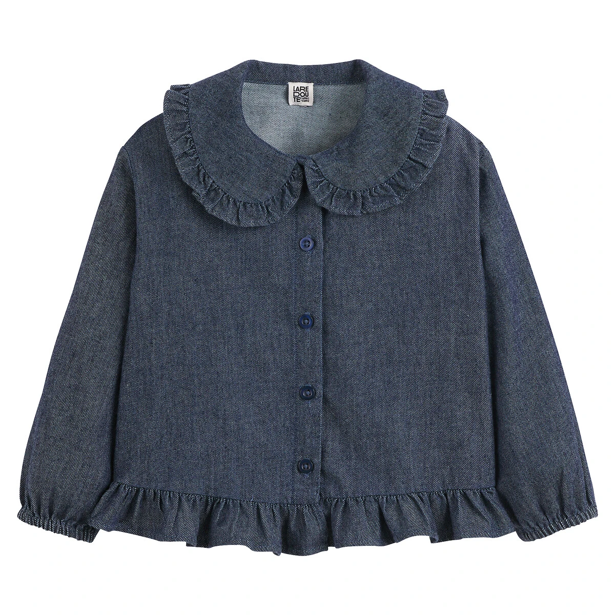 Blouse col claudine en jean léger