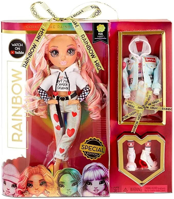Rainbow High Poupées Mannequin à Collectionner - Vêtements de créateur, Accessoires et Socle - 2 Tenues complètes - pour Enfants de 5 Ans et Plus - Kia Hart, Rose. Édition Spéciale : Amazon.fr: Jeux et Jouets
