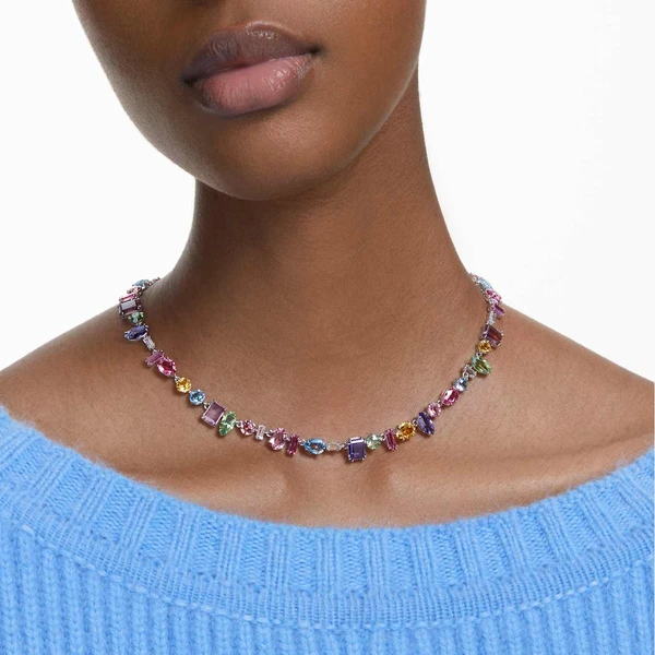 Collier Gema, Tailles variées, Multicolore, Métal rhodié