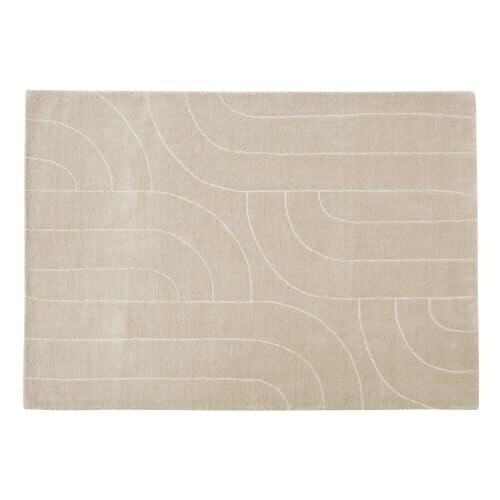 Tapis tufté et noué main beige 160x230 | Maisons du Monde