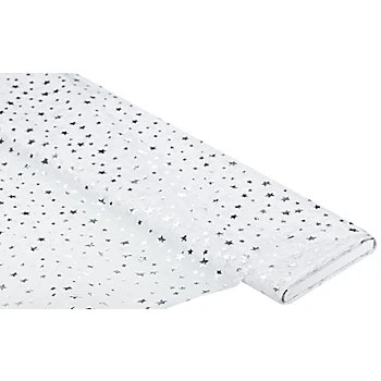 Tissu organza très fin 'étoiles', blanc