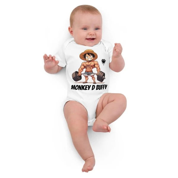 One Piece Luffy Gym Organic cotton baby bodysuit - One Piece Universe - The Best Store for One Piece Merchandise