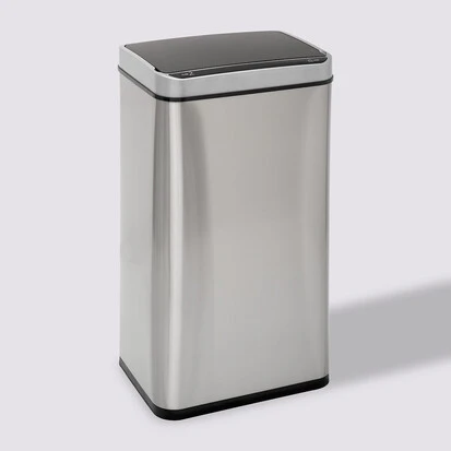Poubelle rectangulaire automatique 40L, Inox
