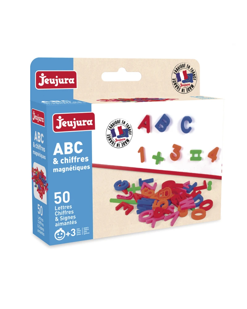 Coffret 50 lettres majus.chiffres JEUJURA - Jeux éducatifs - Lettres chiffres - Jouets français - Jouets en bois
