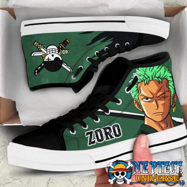 Zoro High Top Converse Shoes One Piece Custom Shoes - One Piece Universe - The Best Store for One Piece Merchandise