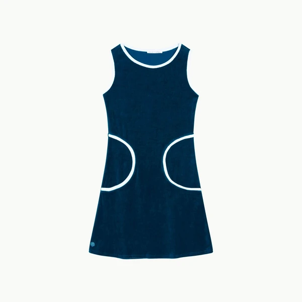 Robe Twiggy Velours Eponge Bleu Nuit — Ma Petite Plage