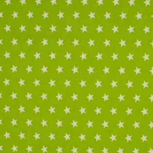 Tissus coton étoiles - Vert pomme et blanc | Rascol