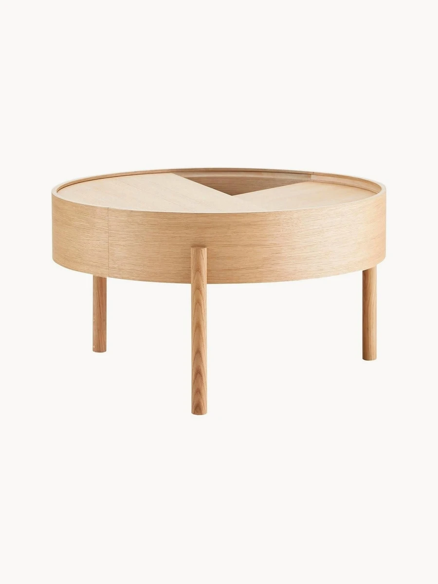 Table basse ronde avec espace de rangement Arc