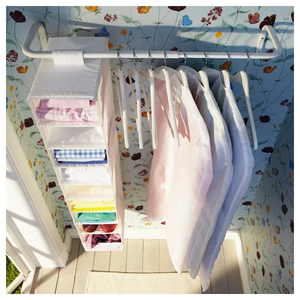 MULIG Tringle à vêtements - blanc 60-90 cm