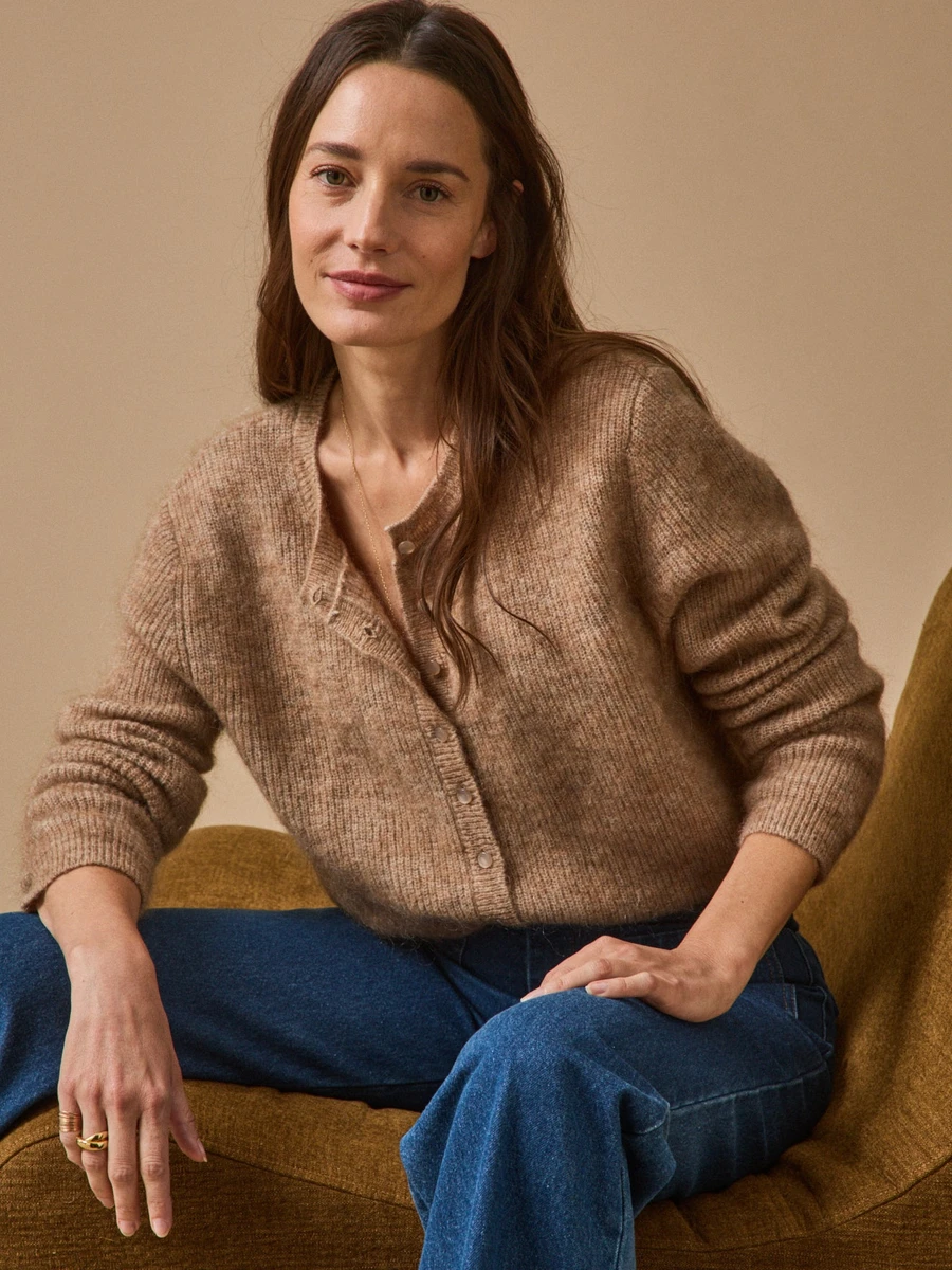 Gilet femme avec laine et mohair