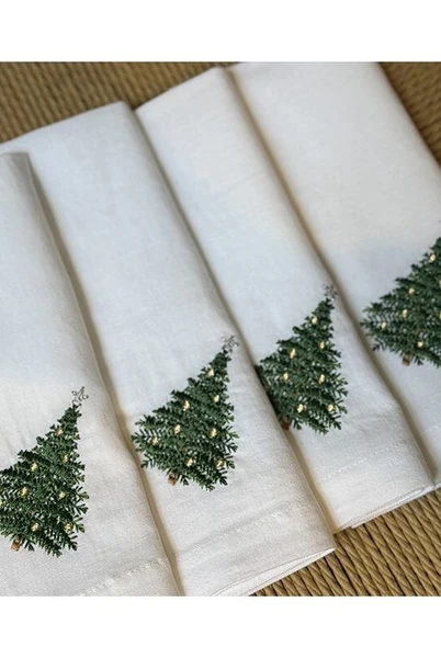 Lot de 4 serviette Sapin de Noel