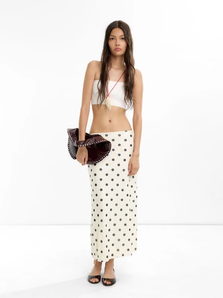 Jupe longue en pois Multicolore | Parfois France