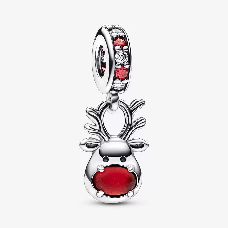 Charm Pendant Murano Renne au Nez Rouge