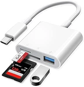 Oyuiasle | USB C SD Card Reader, USB C to SD Card for iPhone 15/iPad/Mac/Laptop, USB-C/Type C Memory Card Adapter for iMac, iPad Pro Air Mini, MacBook Pro Air,Galaxy,MicroSD/SD