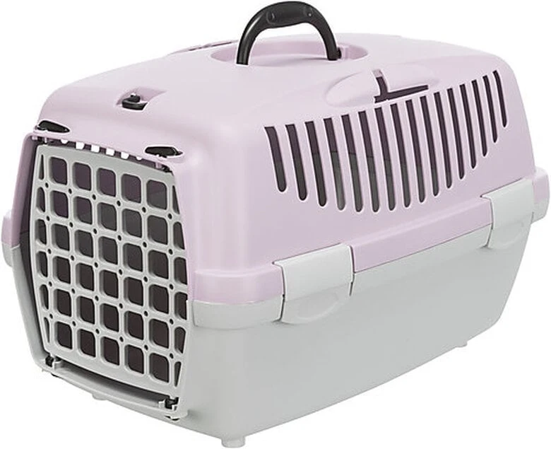 Trixie - Caisse de transport Capri 1, XS: 32 × 31 × 48 cm, gris clair/mauve