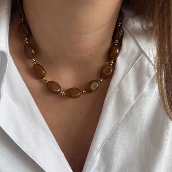 Collier Java - Marron