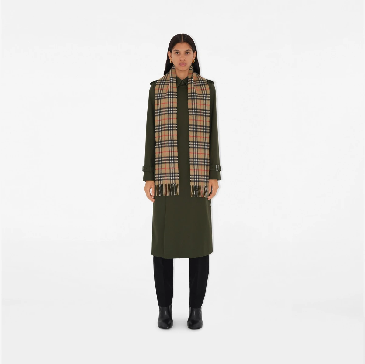 Écharpe fine en cachemire Check (Beige d'archive) | Site officiel Burberry®