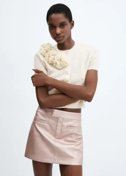 Cardigan alpaga fleurs - Femme | Mango France
