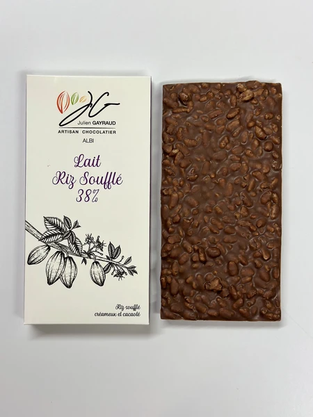 Tablette Gourmande Lait Riz Soufflé 38% - Julien Gayraud
