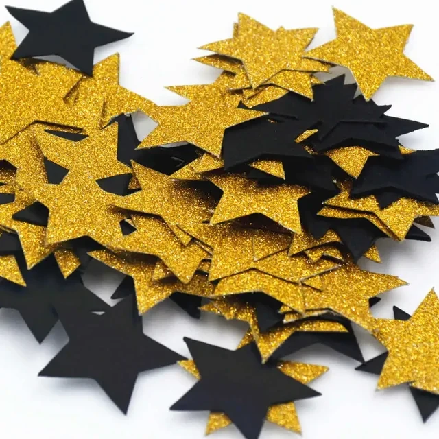 Confettis en papier à paillettes étoiles 3CM or argent noir pour paillettes fête de noël nouvel an décoration de Table fournitures de bricolage 100 pièces/paquet - AliExpress 15