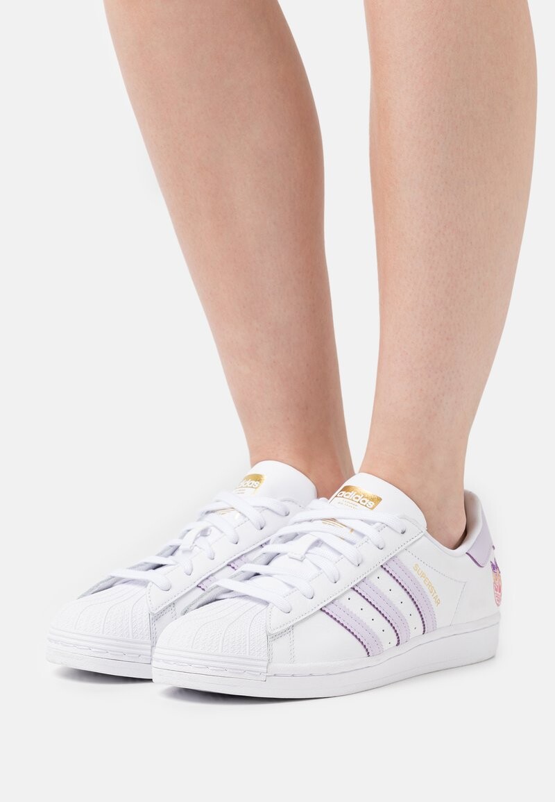 adidas Originals SUPERSTAR  - Baskets basses - white/purple tint/matte gold/blanc - ZALANDO.FR