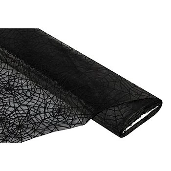 Tissu organza "toile d'araignée", noir