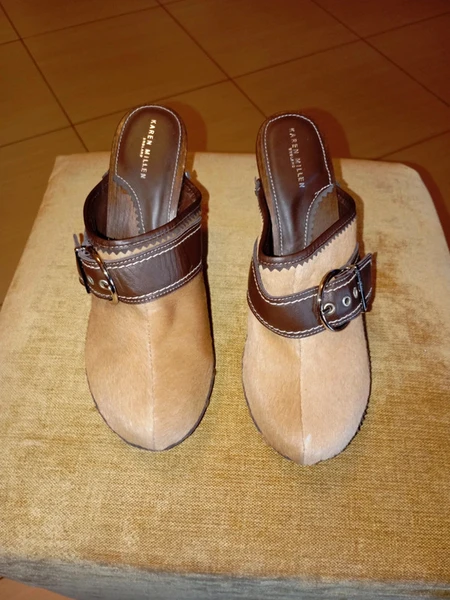 Scarpe donna tacco alto a pelo con fibbia