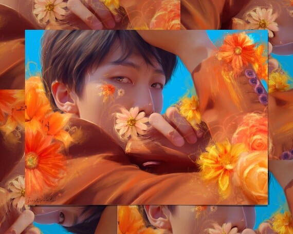 BTS Fanart Namjoom Fleurs Art Print