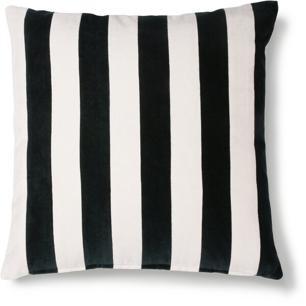 Coussin en velours à rayures noir et blanc - HKliving