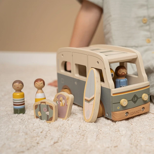 Camping-Car en Bois Little Dutch - Jouet Vintage | Mini Figurines & Accessoires - Jeu d’Imagination