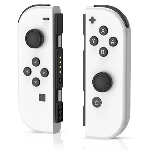 Générique Manette Switch,Manette switch Sans Fil avec Gyroscope 6 Axes/Double Vibration/Réveil/Capture D'écran/Contrôle de Mouvement,Compatible avec Switch/OLED/Lite（White）