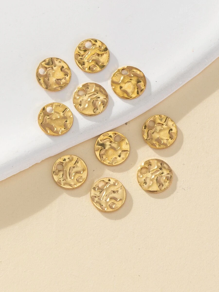 Pendentifs circulaires Vintage en acier inoxydable, 10 pièces, à la mode, pour la fabrication de bijoux à bricoler soi-même (8mm/10mm) | Mode en ligne | SHEIN FRANCE