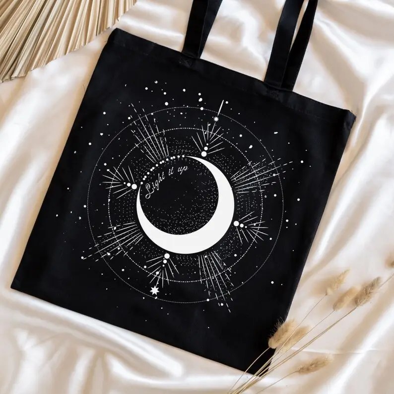 Allumez-le Crescent City Totebag Canvas Shopping Bag - Crescent City Merch, Crescent City Print, Lunathion totebag