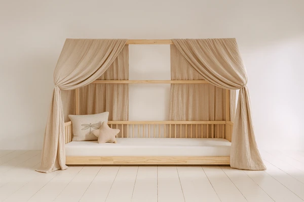 Ciel de lit cabane - beige