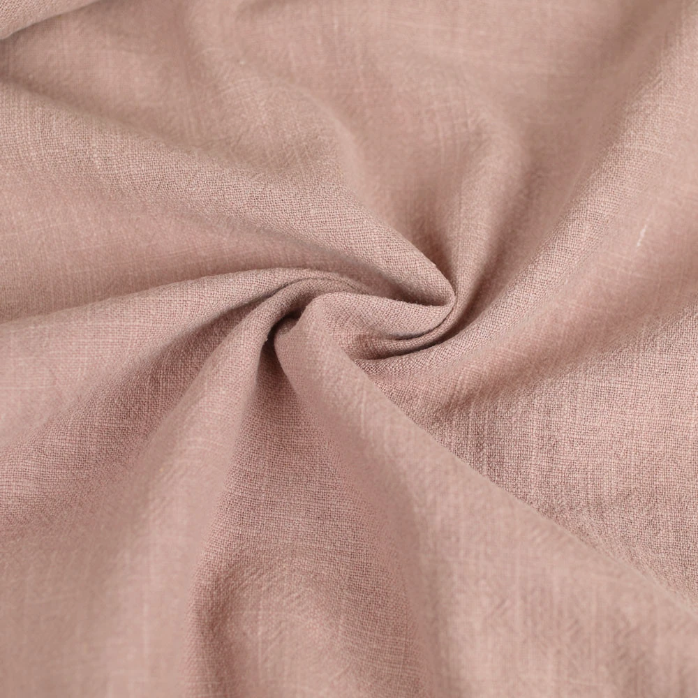 Tissu Celona lin et coton texturé - vieux rose | Tissu pour couture d'habits en fibres naturelles