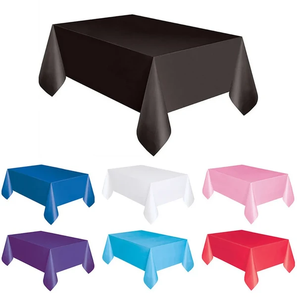 Grande Couverture de Table Rectangulaire en Plastique, Lingette Propre, Rouge, Blanc, Noir, pour ixd'Anniversaire, Mariage, Noël - AliExpress
