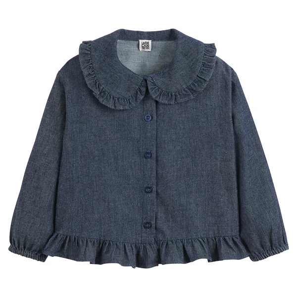 Blouse col claudine en jean léger