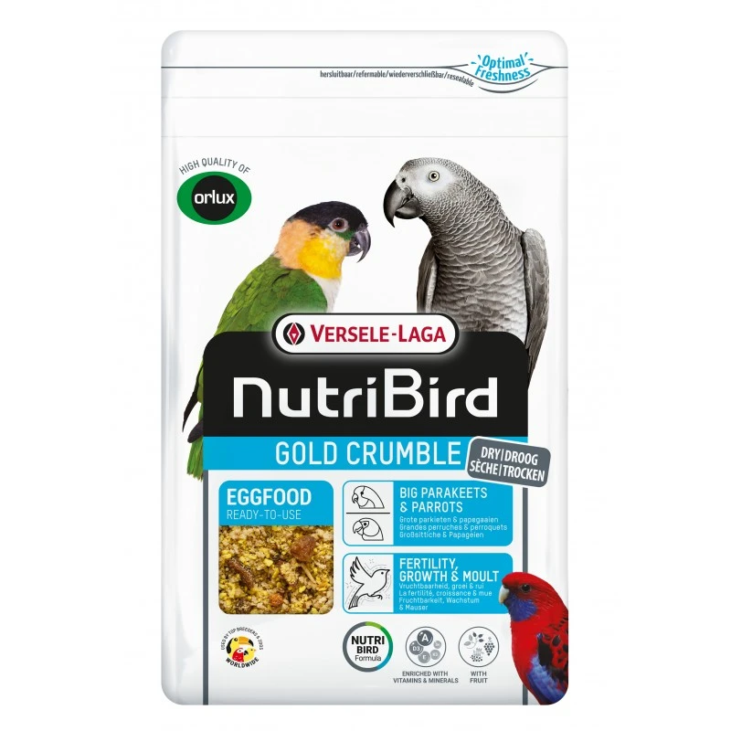 Crumble Pâtée Sèche Grandes Perruches et Perroquets - 800gr - NutriBird