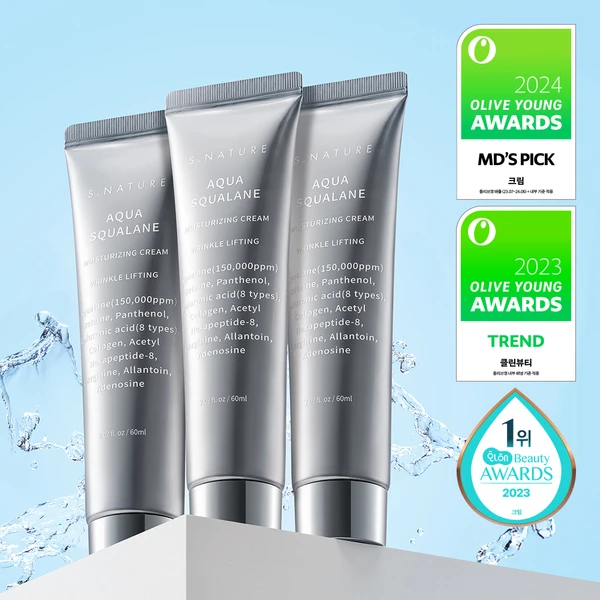 S.NATURE Aqua Squalane Moisturizing Cream 60ml Triple Pack (+Calming Pad 2P) | OLIVE YOUNG Global