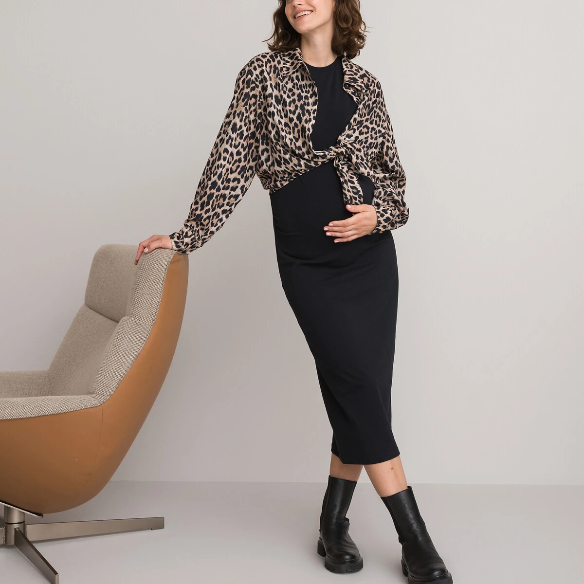 Robe de grossesse sans manches, en coton bio